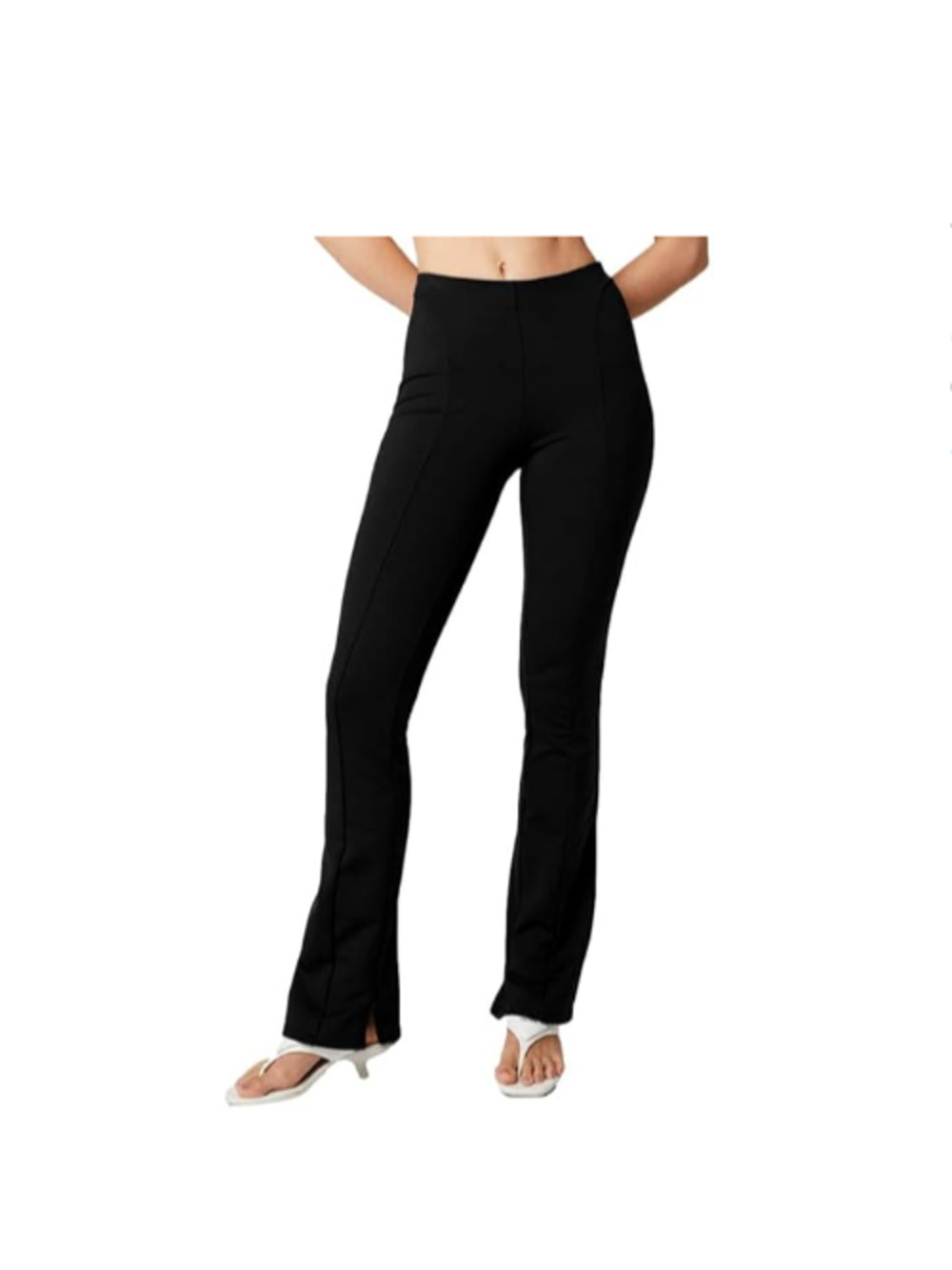 ALO High-Waist 7/8 Zip It Flare Leggings wide leg Y2K Size L Black A006769